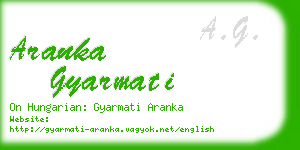 aranka gyarmati business card